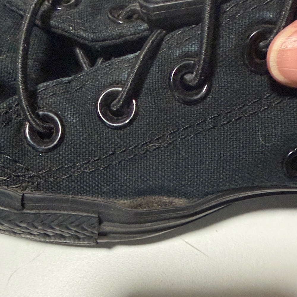 Converse Solid Black Canvas Sneakers - image 7